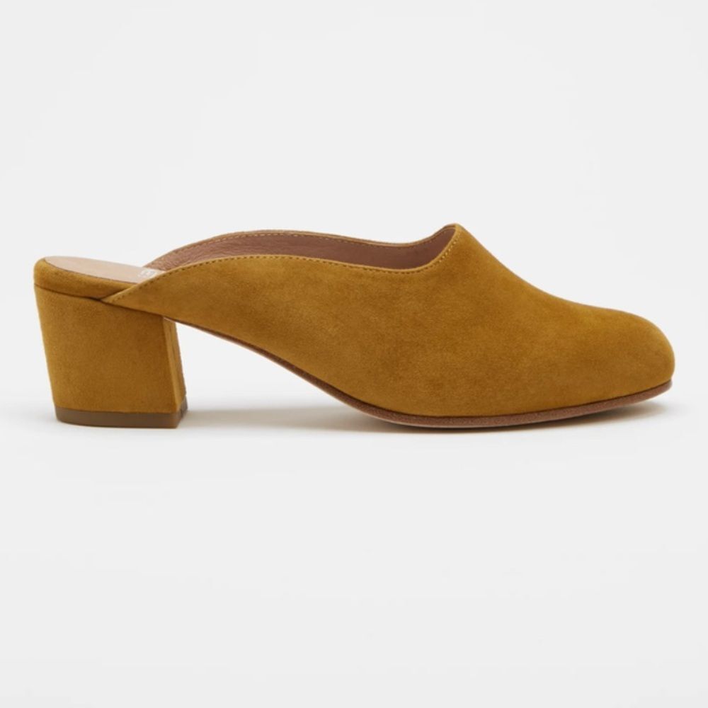 Eileen Fisher Brief Suede Mule Block Heel Shoe